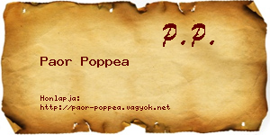 Paor Poppea névjegykártya